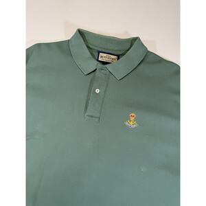 Vintage Ruff Hewn Polo Shirt Mens Large Green Crest Logo USA